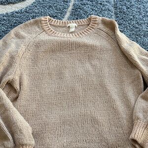 H&M Blush Color Women's Crew Neck Sweater with Sparkle